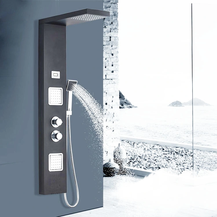 Snuofan Factory Cheap Price Outdoor Black Shower Panel Stainless Steel Bathroom Accessories