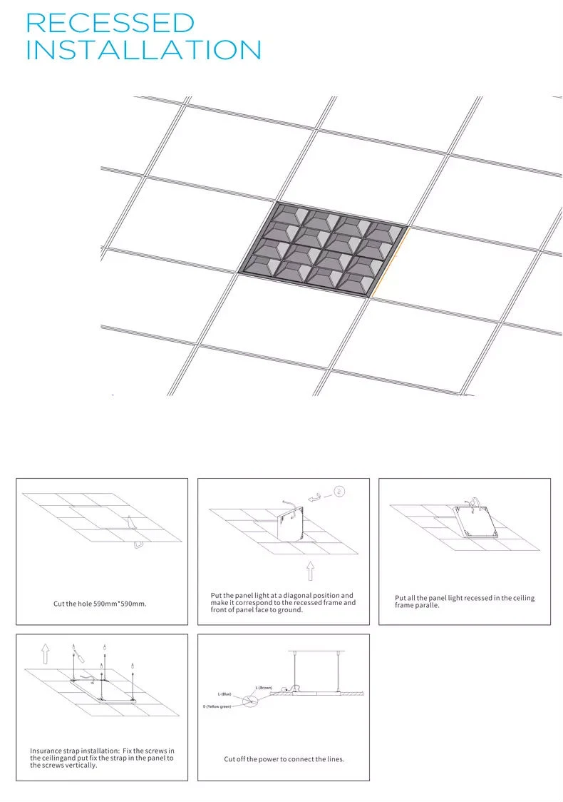 Grid LED Panel Light 600*600mm- Brother Product, Housing Available